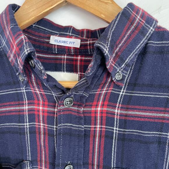 Basic Editions Flannel Classic Fit Long Sleeve Tartan Plaid Cotton Shirt Mens M - Picture 9 of 11